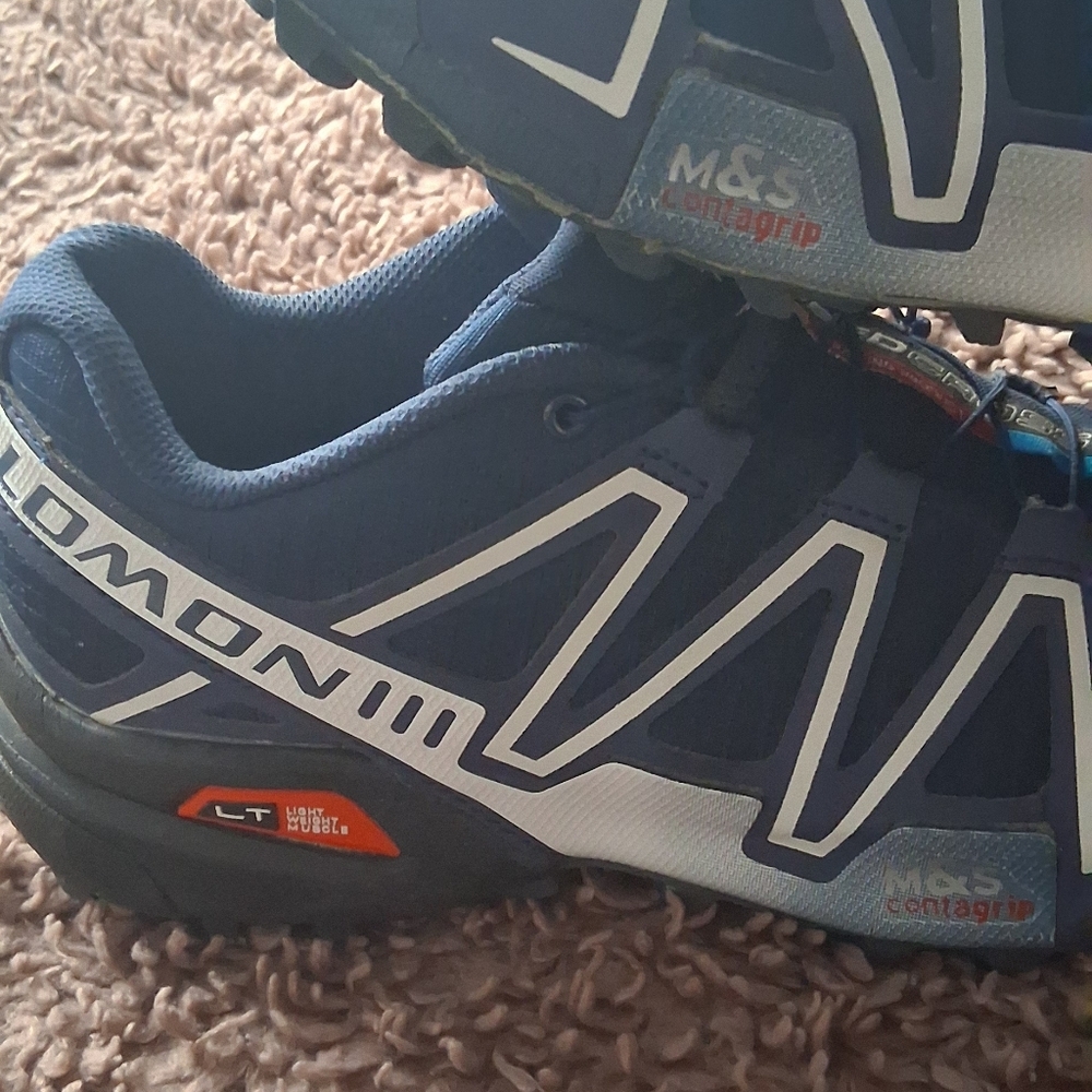 Salomon Ortholite Trail Shoes - Navy and Yellow - Picture 6 of 8